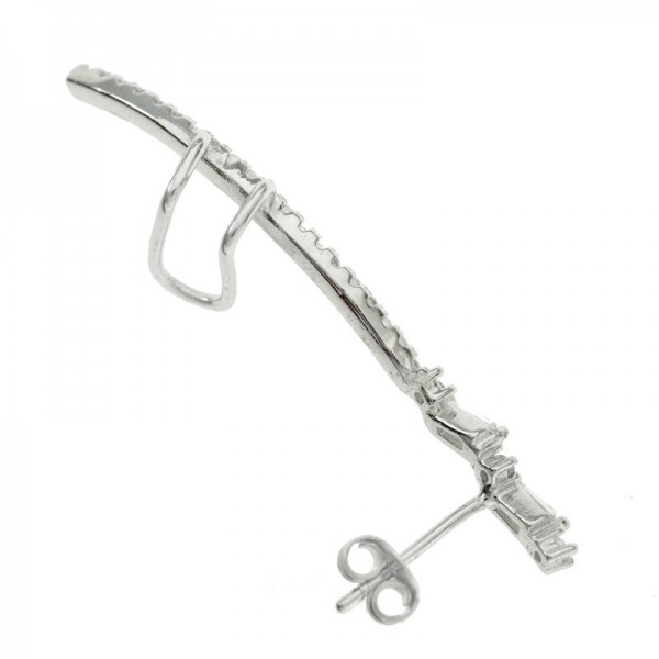 Pendiente trepador con circonitas Plata de Ley - Karissma