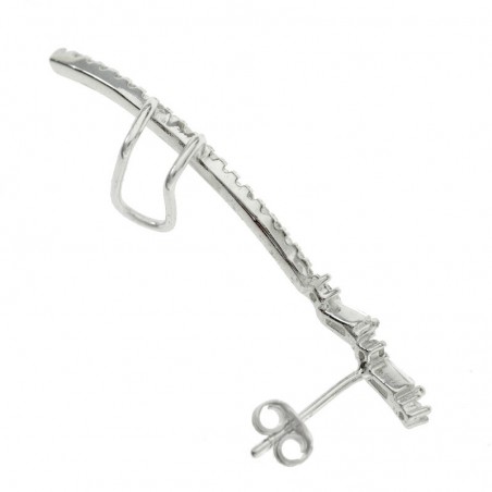 Pendiente trepador con circonitas Plata de Ley - Karissma