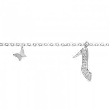 Pulsera tacón y mariposas Plata de Ley 925 | Karissma 2