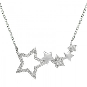 Collar estrellas con circonitas Plata de Ley - Karissma