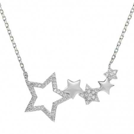 Collar estrellas con circonitas Plata de Ley - Karissma