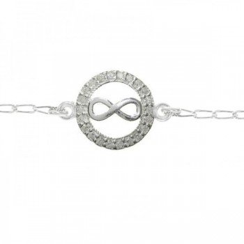 Collar infinito con circonitas Plata de Ley 925