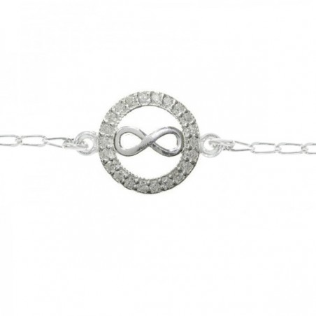 Collar infinito con circonitas Plata de Ley 925
