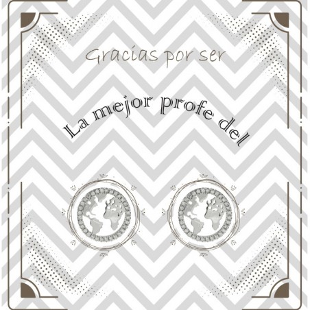 Pendientes Mundo para Profesora Plata de Ley