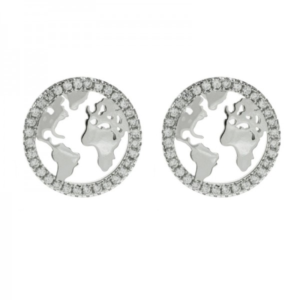 Pendientes Mundo para Profesora Plata de Ley