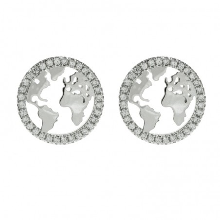 Pendientes Mundo para Profesora Plata de Ley