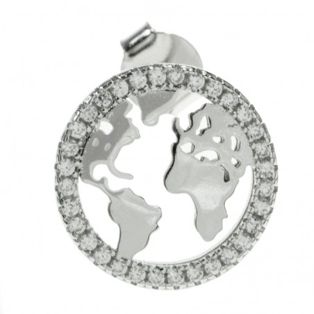 Pendientes Mundo para Profesora Plata de Ley