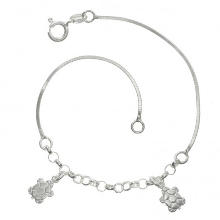 Pulsera Plata de Ley 925 dos tortugas
