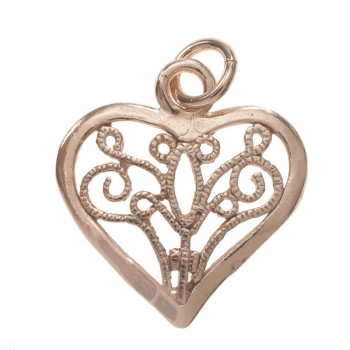 Abalorio colgante corazón chapado en Oro Plata de Ley 925 2