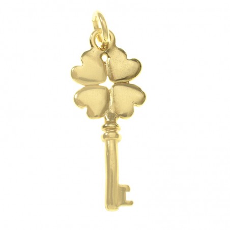 Abalorio colgante llave chapado en Oro Plata de Ley 925