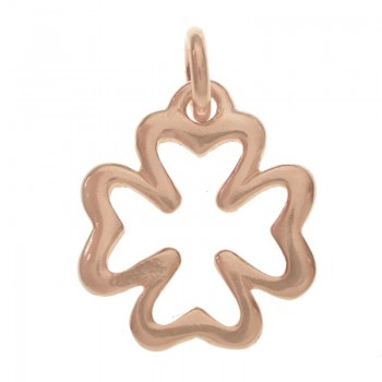 Abalorio colgante trébol chapado en Oro Plata de Ley 925 2