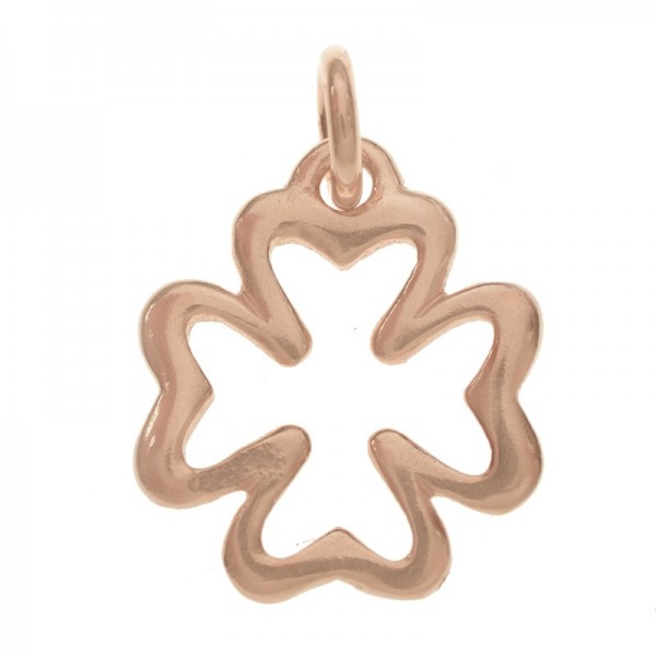 Abalorio colgante trébol chapado en Oro Plata de Ley 925