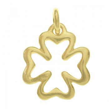 Abalorio colgante trébol chapado en Oro Plata de Ley 925