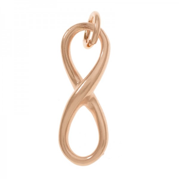 Abalorio colgante infinito chapado en oro rossé en Plata de Ley 925