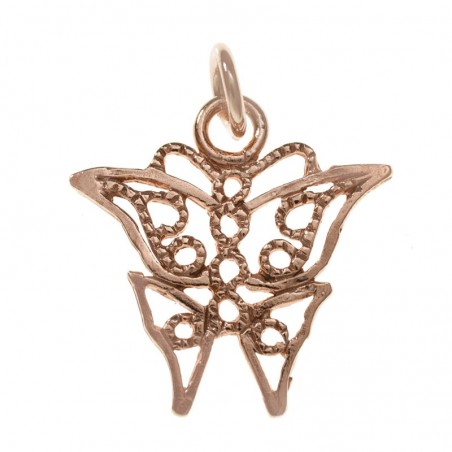 Abalorio colgante mariposa chapado en Oro Plata de Ley 925