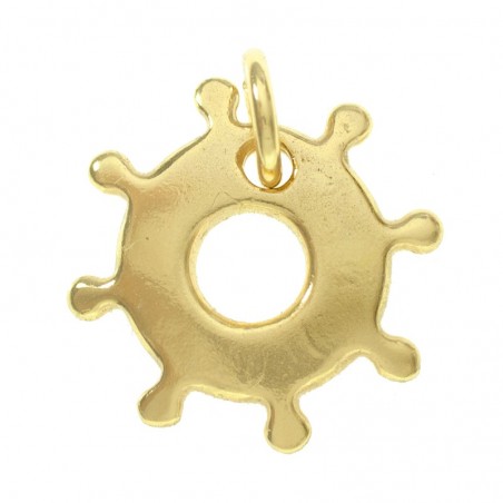 Abalorio colgante timón chapado en Oro Plata de Ley 925