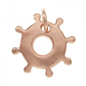 Abalorio colgante timón chapado en Oro Plata de Ley 925 2