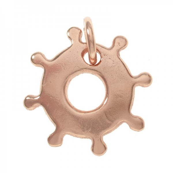 Abalorio colgante timón chapado en Oro Plata de Ley 925