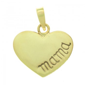 Colgante corazón Mamá bañado en Oro
