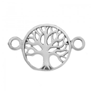 Entrepieza árbol de la vida doble arandela Plata de Ley 925