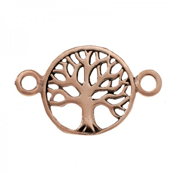 Entrepieza árbol de la vida doble arandela Plata de Ley 925