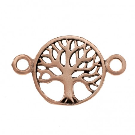 Entrepieza árbol de la vida doble arandela Plata de Ley 925