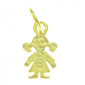 Colgante niña con coletas Plata de Ley 925 2