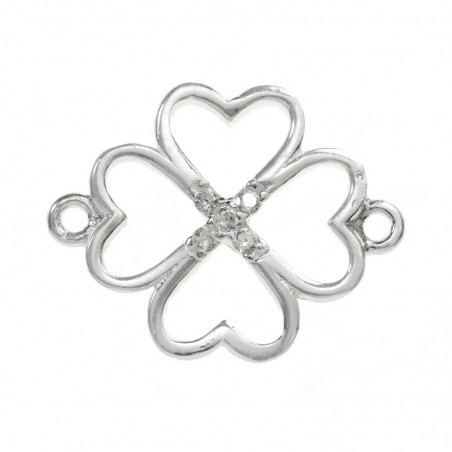 Entrepieza circonia trébol Plata de Ley 925