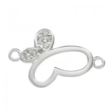 Entrepieza circonia mariposa Plata de Ley 925