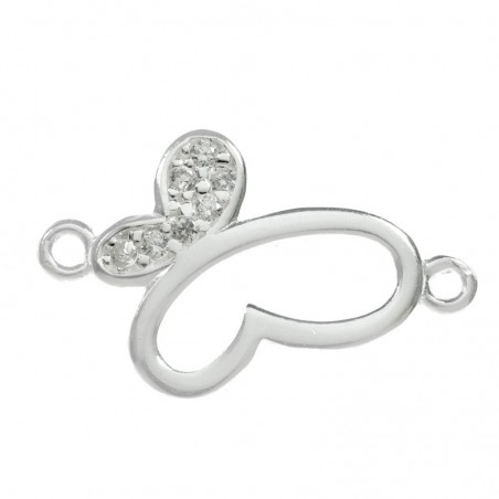 Entrepieza circonia mariposa Plata de Ley 925