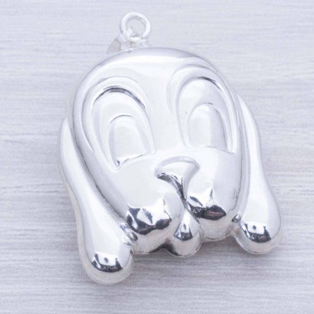 Colgante cara de perro electroforma Plata de Ley