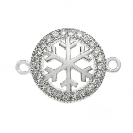Entrepieza circonia copo de nieve Plata de Ley 925