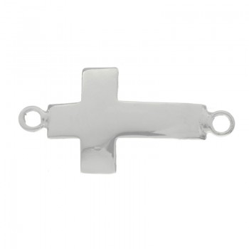 Abalorio entrepieza cruz concava Plata de Ley 925