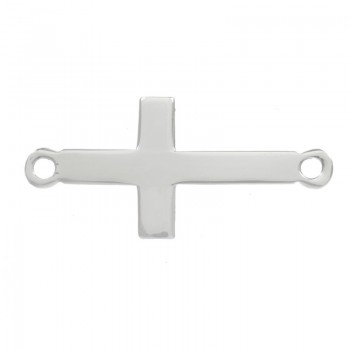 Abalorio entrepieza cruz torcida Plata de Ley 925