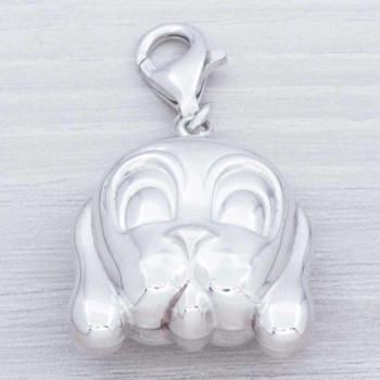 Colgante perro con mosquetón Plata de Ley