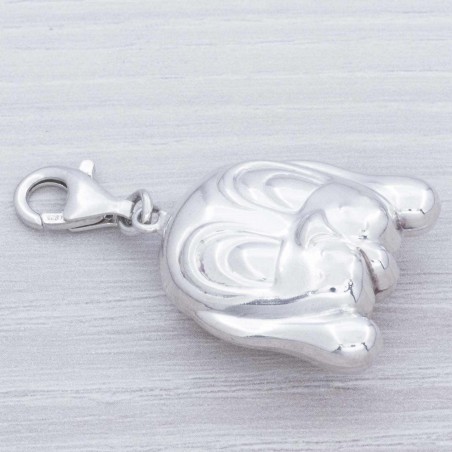 Colgante perro con mosquetón Plata de Ley