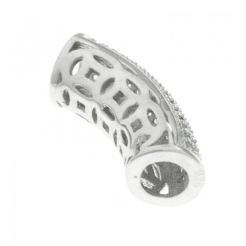 Entrepieza plata rodiada con circonita Cóncava 2