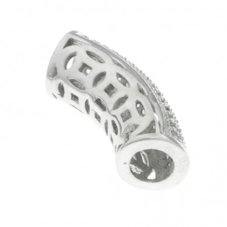 Entrepieza plata rodiada con circonita Cóncava