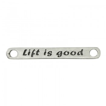 Abalorio entrepieza grabado laser Lift is good Plata de Ley 925