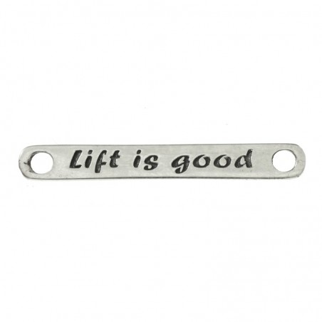 Abalorio entrepieza grabado laser Lift is good Plata de Ley 925