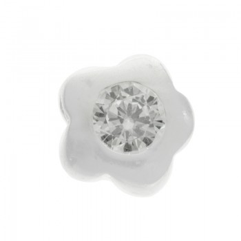 Punto de luz flor con circonia Plata de Ley 925