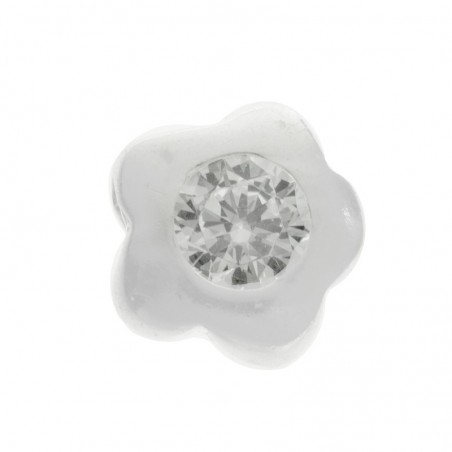 Punto de luz flor con circonia Plata de Ley 925