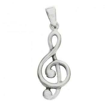 Abalorio colgante clave de Sol Plata de Ley 925