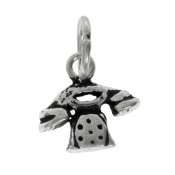 Colgante teléfono vintage oxidado Plata de Ley 925