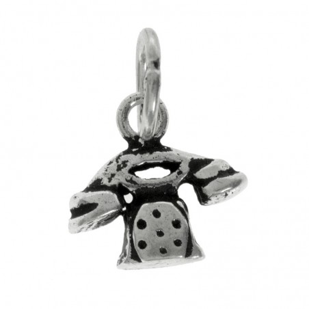 Colgante teléfono vintage oxidado Plata de Ley 925