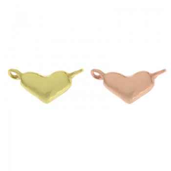 Entrepieza mini corazón bañado en Oro