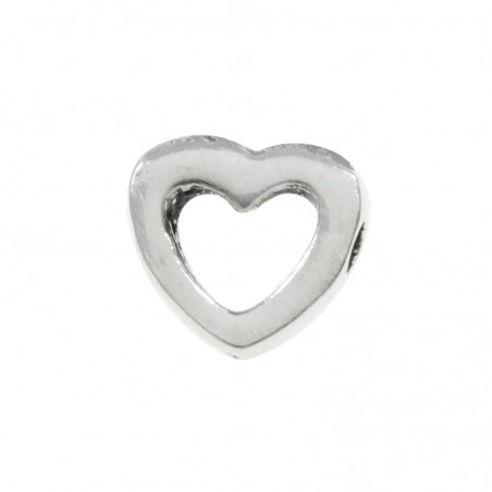 Entrepieza mini corazón calado Plata de Ley 925