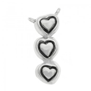 Entrepieza triple corazón Plata de ley 925