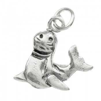 Abalorio colgante foca animada Plata de Ley 925