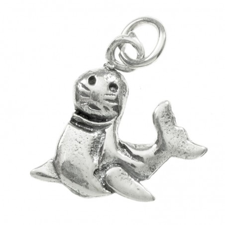 Abalorio colgante foca animada Plata de Ley 925
